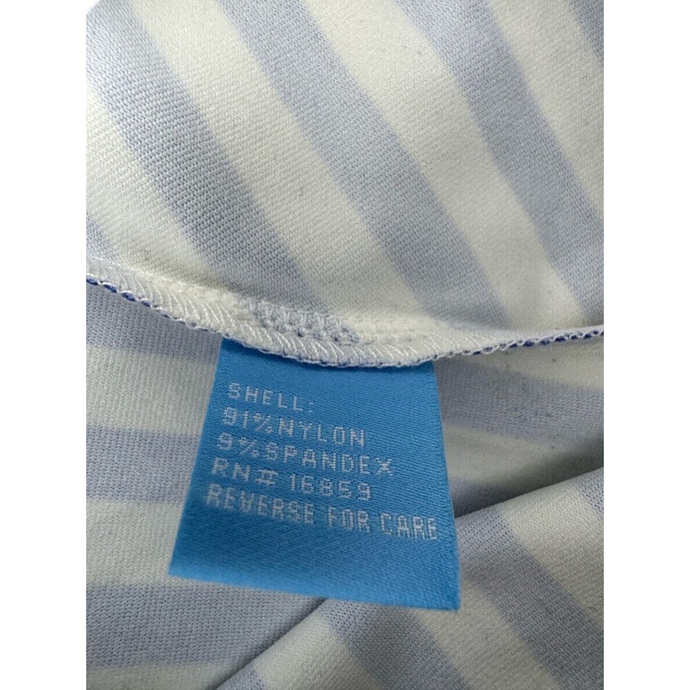 J. McLaughlin Blue White Striped Midi Dress XS Slimming Stretch Preppy - Picture 7 of 8